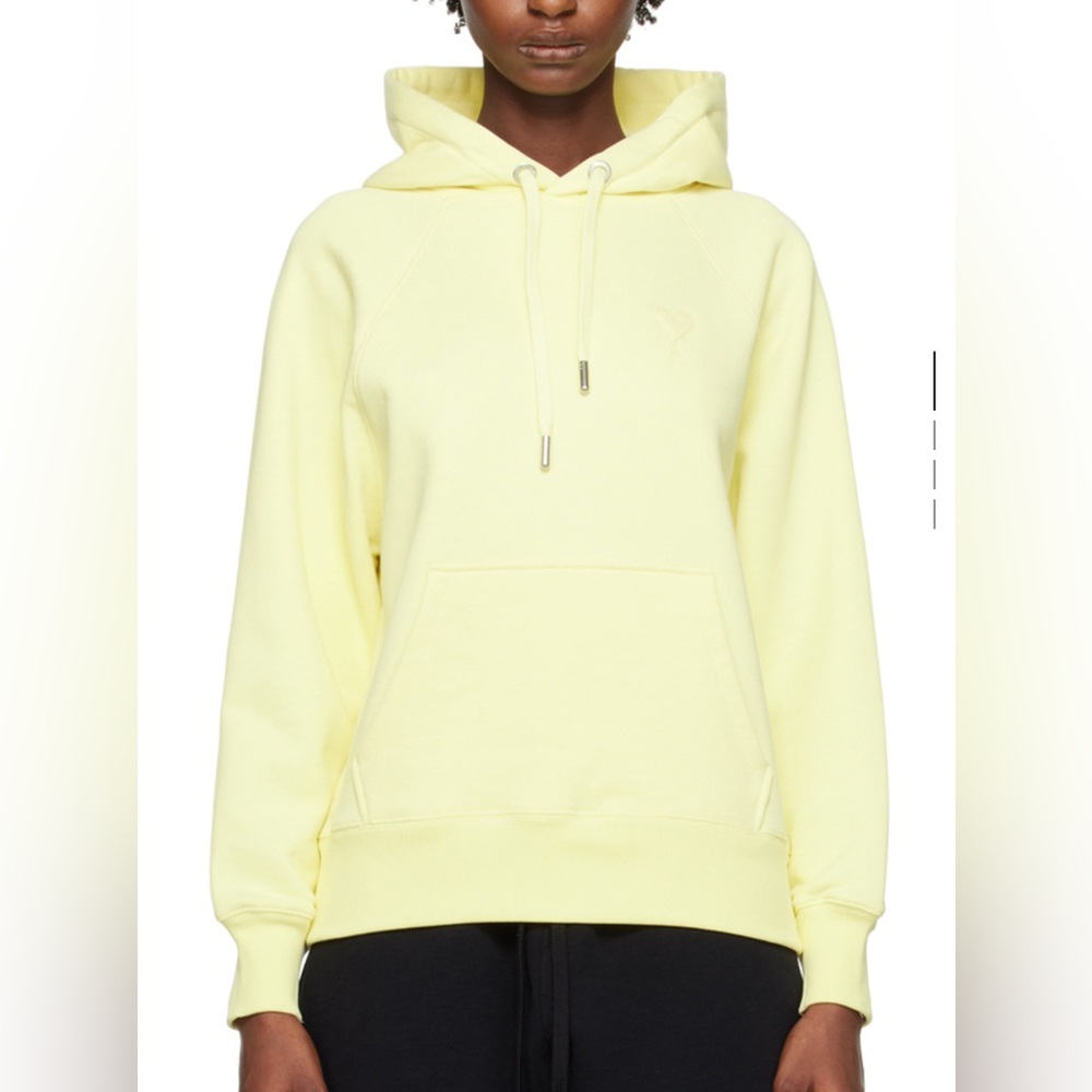 NWT AMI Paris Yellow Ami de Coeur Hoodie Women’s Size XL